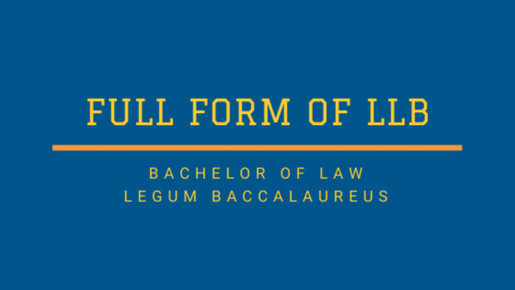 Full Form of LLB