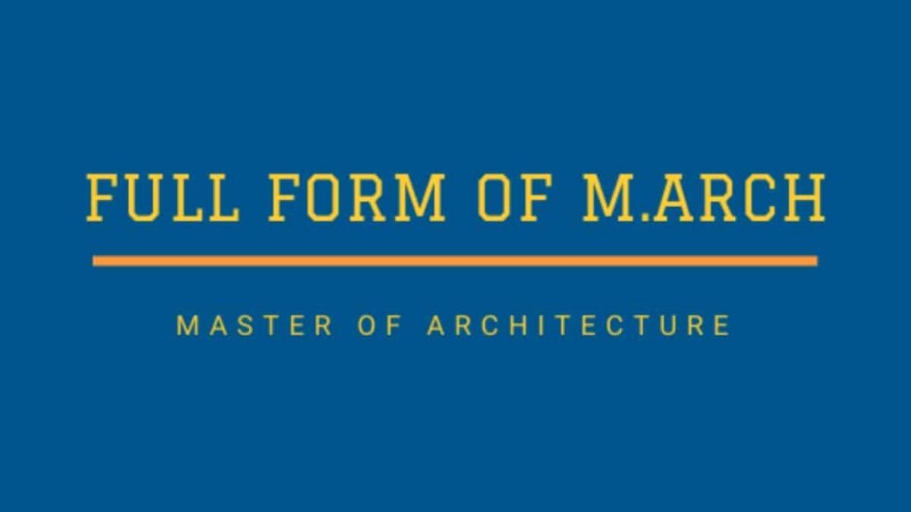Full Form of M.Arch