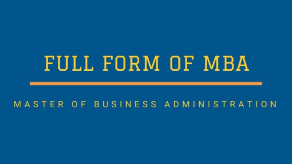 Full form of MBA